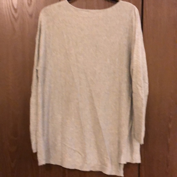 TRIBAL XL ASYMMETRICAL SOFT GREY LONG SLEEVE SWEATER COTTON/RAYON BLEND - #356 - Picture 2 of 10